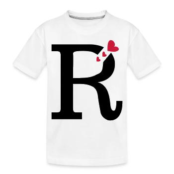 Capital lettre R avec des coeurs - T-shirt bio Premium Enfant - blanc - Devant