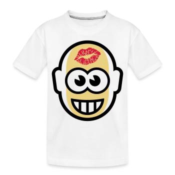 Tête Chauve Avec Baiser Sur Front (3C) - T-shirt bio Premium Enfant - blanc - Devant