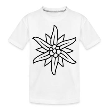 Bergblume Edelweiss Logo - Kinder Premium Bio T-Shirt - Weiß - Vorne