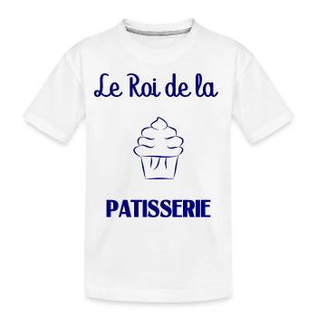 ROI DE LA PATISSERIE. GOURMANDE. PATISSERIE - T-shirt bio Premium Enfant - blanc - Devant