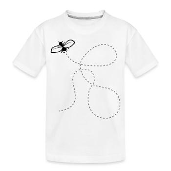 Fly Dashed Line - Kids' Premium Organic T-Shirt - white - Front