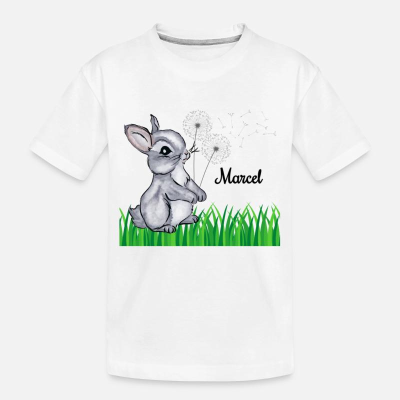 Rabbit Name Gift Marcel - Kids' Premium Organic T-Shirt - white