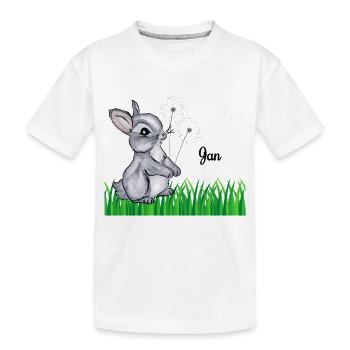 Rabbit Name Gift Jan - Kids' Premium Organic T-Shirt - white - Front