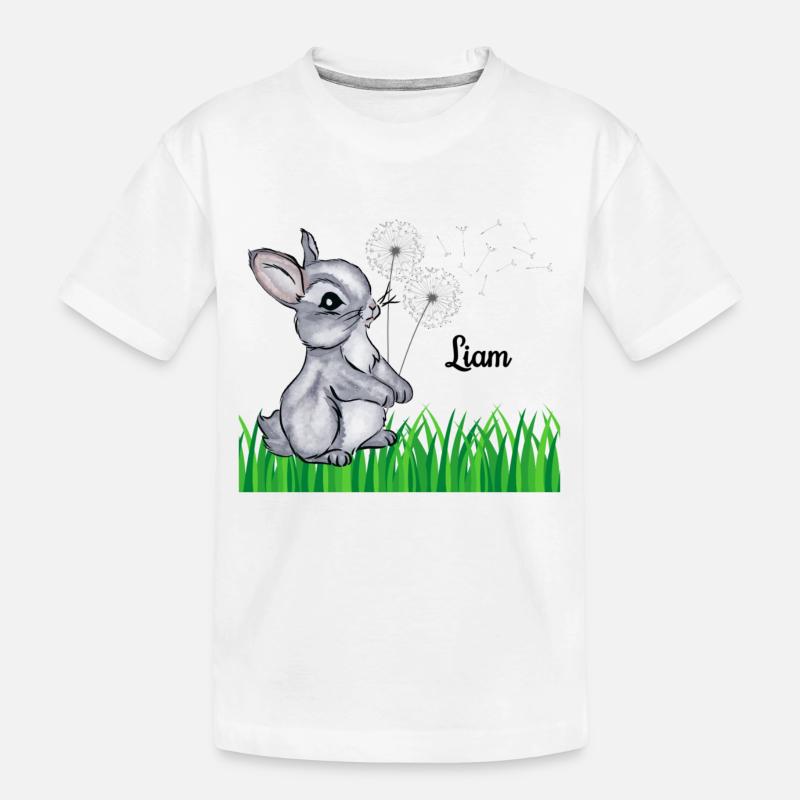 Hase Name Geschenk Liam - Kinder Premium Bio T-Shirt - Weiß