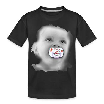 best mom pacifier - Kids' Premium Organic T-Shirt - black - Front