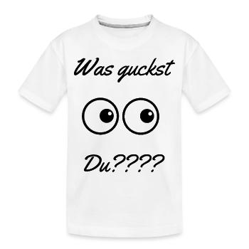 Was guckst - Kinder Premium Bio T-Shirt - Weiß - Vorne