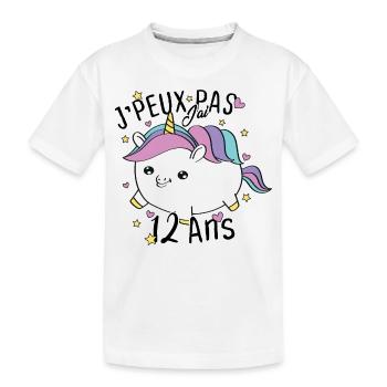 Enfant 12 Ans Fille Anniversaire Cadeau Licorne - T-shirt bio Premium Enfant - blanc - Devant