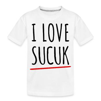 I Love Sucuk Turkish Sausage Garlic Delicious Food - Kids' Premium Organic T-Shirt - white - Front