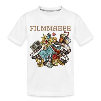 Filmmaker- Filmemacher und Videofilmer - Kinder Premium Bio T-Shirt - Weiß - Vorne