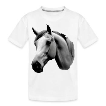 Pferd Skizze Bleistift Pferde Tier Porträts 8 - Kinder Premium Bio T-Shirt - Weiß - Vorne