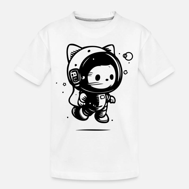 Astro Cat Astronaut - Kinder Premium Bio T-Shirt - Weiß
