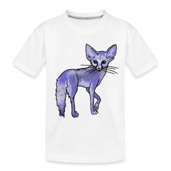 Magischer Wüstenfuchs, Blau - Kinder Premium Bio T-Shirt - Weiß - Vorne