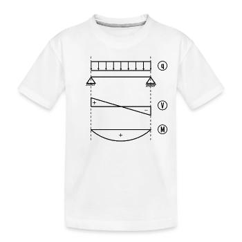 Einfeldträger mit Gleichstreckenlast und Verlauf - Kinder Premium Bio T-Shirt - Weiß - Vorne