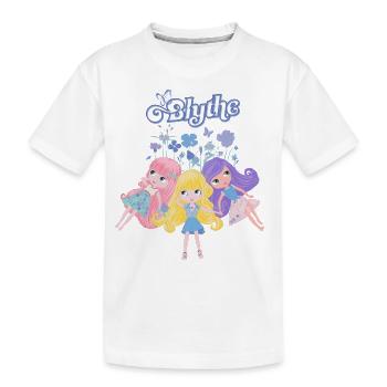 Blythe Puppen Auf Blumenwiese - Kinder Premium Bio T-Shirt - Weiß - Vorne