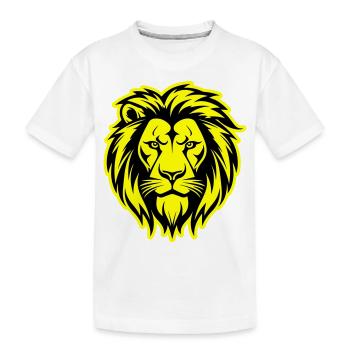 Lion Silhouette Lion Head - Kids' Premium Organic T-Shirt - white - Front