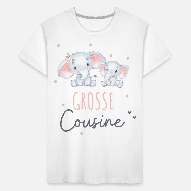 Ich werde große Cousine Einhorn Herz Mädchen Kinder Premium Bio T-Shirt