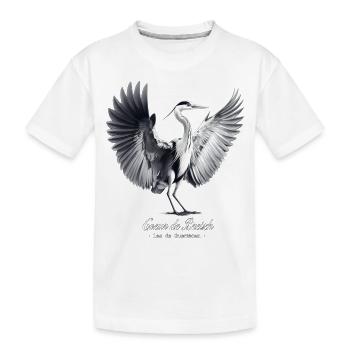 heron cendre guerledan coeur de breizh - T-shirt bio Premium Enfant - blanc - Devant
