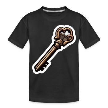 Key / Lock / Locked / Security - Kids' Premium Organic T-Shirt - black - Front