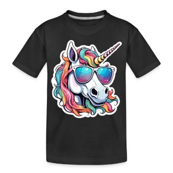 Unicorn / mythical creatures / fairy tales / magic / glitter - Kids' Premium Organic T-Shirt - black - Front