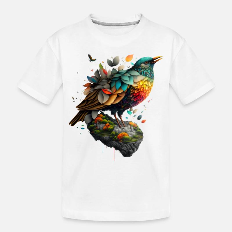 Vogel - Kinder Premium Bio T-Shirt - Weiß