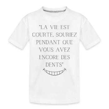 Life is short - Kids' Premium Organic T-Shirt - white - Front
