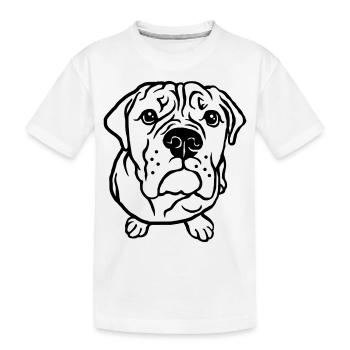 Mendicité du bouledogue - T-shirt bio Premium Enfant - blanc - Devant