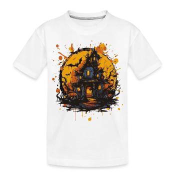 Haunted House Halloween - Kids' Premium Organic T-Shirt - white - Front