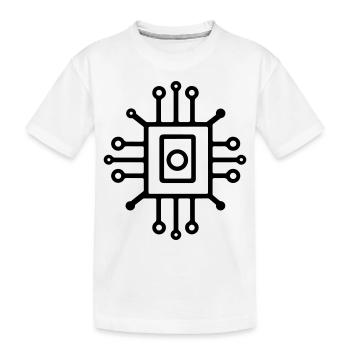 Digital Computer Chip Icon - Kids' Premium Organic T-Shirt - white - Front