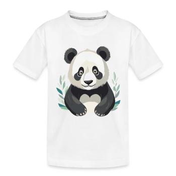 Trauriger Panda - Kinder Premium Bio T-Shirt - Weiß - Vorne