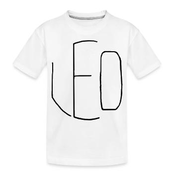 Leo - Kinder Premium Bio T-Shirt - Weiß - Vorne