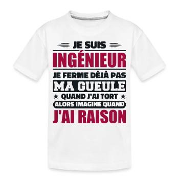 Ingénieur Humour Cadeau Etudiant Ingenieur - T-shirt bio Premium Enfant - blanc - Devant