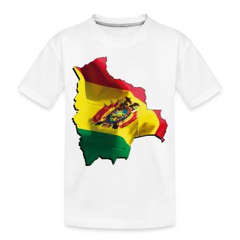 Drapeau de la Bolivie sur la carte de la Bolivie - T-shirt bio Premium Enfant - blanc - Devant
