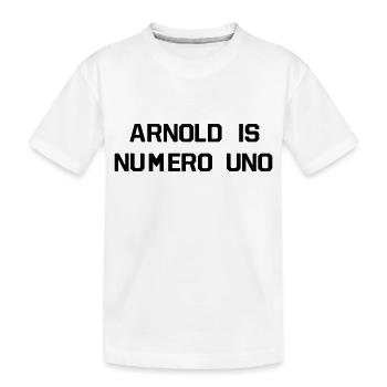ARNOLD IS NUMERO UNO - Kinder Premium Bio T-Shirt - Weiß - Vorne