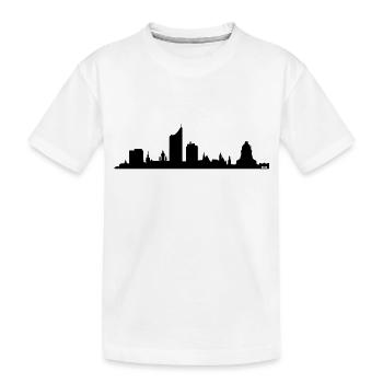 Skyline de Leipzig - T-shirt bio Premium Enfant - blanc - Devant