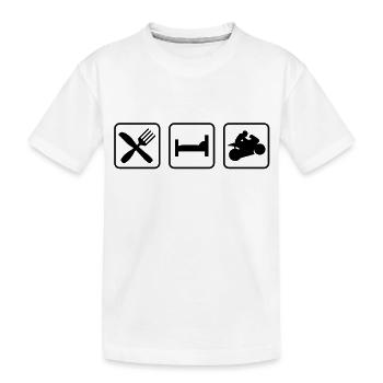 eatsleep_motorbike1 - Kinder Premium Bio T-Shirt - Weiß - Vorne