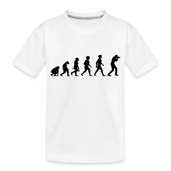 Evolution Photograf Fotograf Photoapparat Kamera - Kinder Premium Bio T-Shirt - Weiß - Vorne