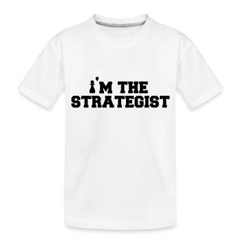 JE SUIS LE STRATEGISTE - T-shirt Echecs - Idée Cadeau - T-shirt bio Premium Enfant - blanc - Devant