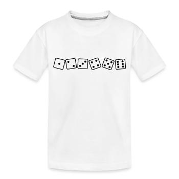 wuerfel_set__f1 - Kinder Premium Bio T-Shirt - Weiß - Vorne
