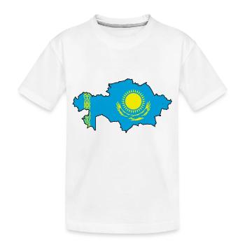 Kasachstan - Kinder Premium Bio T-Shirt - Weiß - Vorne