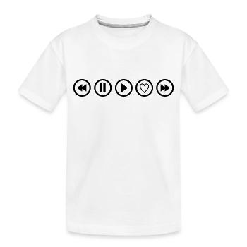 play musik herz taste - Kinder Premium Bio T-Shirt - Weiß - Vorne