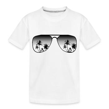Sonnenbrille - Kinder Premium Bio T-Shirt - Weiß - Vorne
