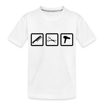 Friseurin Friseur Gear Kamm Schere Fön - Kinder Premium Bio T-Shirt - Weiß - Vorne