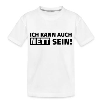ich kann auch nett sein - Kinder Premium Bio T-Shirt - Weiß - Vorne