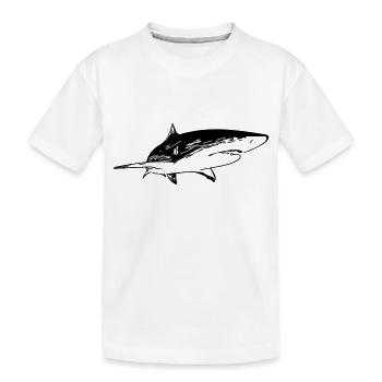 Shark - Vintage Vector Design - Kids' Premium Organic T-Shirt - white - Front