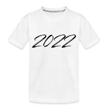 2022 Jahr Jahreszahl Datum Zahl Anno 22 2 0 2 2 - Kinder Premium Bio T-Shirt - Weiß - Vorne