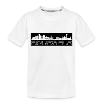 Brussels - with skyline - Kids' Premium Organic T-Shirt - white - Front