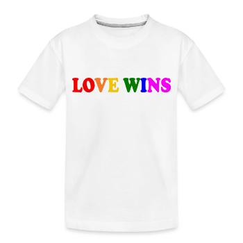 Love wins - Kids' Premium Organic T-Shirt - white - Front