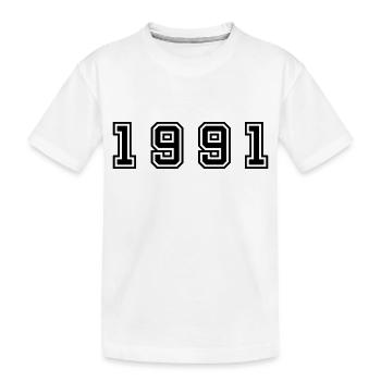 1991 Year Number - Kids' Premium Organic T-Shirt - white - Front