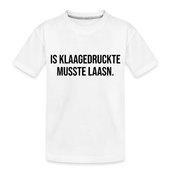 Erzgebirge Kleingedruckt Mundart - Kinder Premium Bio T-Shirt - Weiß - Vorne