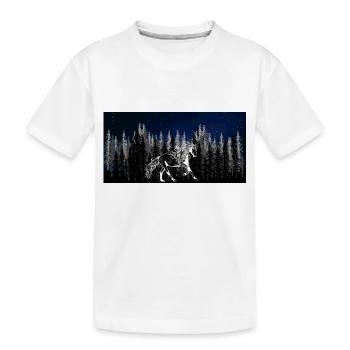 Wildnis Sternenhimmel Wildpferd Hengst Pferdenarr - Kinder Premium Bio T-Shirt - Weiß - Vorne